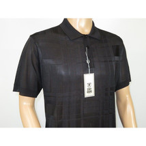 Mens Polo Shirt Slinky Sheer Short Sleeves Soft Touch Stacy Adams 57006 Black image 4
