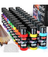 Acrylic Paint Set of 36 Colors 2Fl Oz 60Ml Bottles,Non Toxic 36 Colors A... - £33.95 GBP