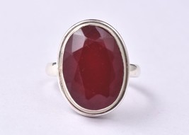 Natural Red Ruby Oval Shape 925 Sterling Silver Ring Sz US 4-12 Women RS-1150 - £38.02 GBP