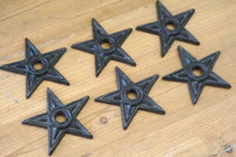 6 Cast Iron Stars Washer Texas Lone Star Ranch 3&quot; Primitive Rustic Craft... - $16.99