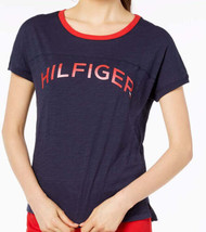 Tommy Hilfiger Womens Cotton Metallic Logo T-Shirt Color Navy Size XX-Large - £37.41 GBP