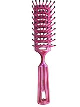 Pink Unbranded Vented Brush With Black Ball Tip 7 Inches Long USA Made - $8.81
