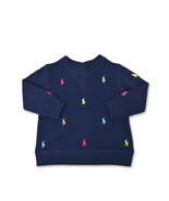 Ralph Lauren Girls Navy Blue Multi All Over Horse Crewneck Sweater Sz 12... - $56.97 CAD