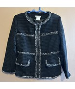 Grace Chuang 100% Wool Tweed Jacket Blazer Black Women’s Size Small - $61.44 CAD