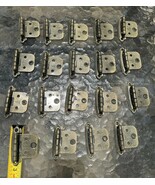 Vintage Antiqued Brass Hinges Lot of 19 Cabinet Hardware USA Architectural Slvge - $49.00
