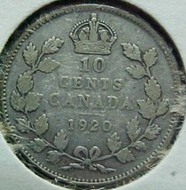 Canada Dime 1920 Fine - £5.51 GBP