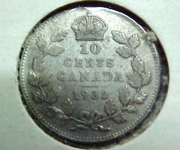 Canada Dime 1932 VF,uncertified,circulated - $12.04