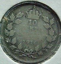 Canada Dime 1916 AG - $4.94
