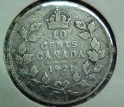 Canada Dime 1921 VG - $7.04