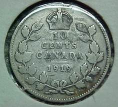 Canada Dime 1919 Fine - £4.73 GBP