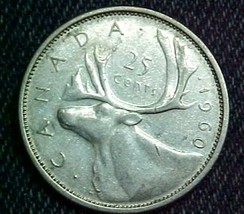 Canada Twenty Five Cents 1960 EF, Circulated,Uncertified - £6.99 GBP