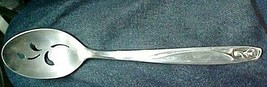 International Deep Silver Anniversary Rose Plate Pierced Serving Spoon - £6.08 GBP