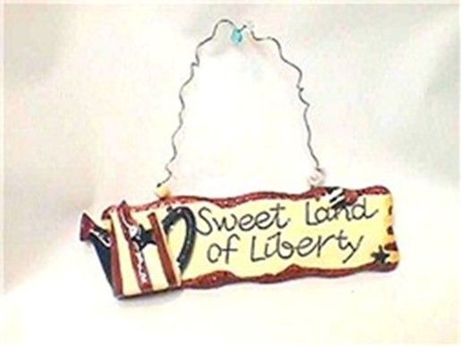 Patriotic Wall Plaque Sweet Land of Liberty - $6.84