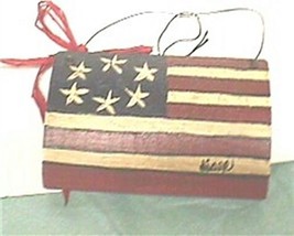American Flag Hand painted Wooden Bowed - $5.94