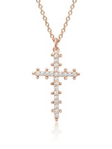 Authentic CRISLU Cross Pendant in Rose Gold - $60.87