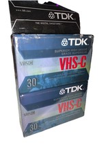 2 pack TDK VHS-C 30 Minute Superior High Grade VHS Tapes - $16.71