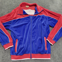 Vintage USA mens velour track jacket XL by sweatsedo - £35.97 GBP