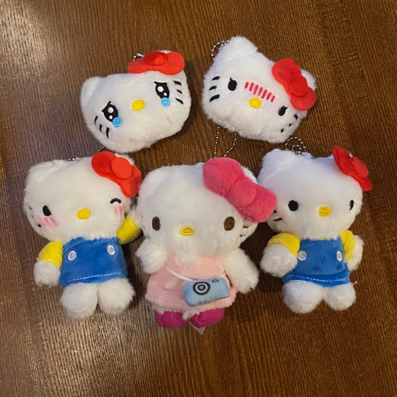 Sanrio Hello Kitty Cute Plush Doll Kt Cat Key Chain Pendant Kawaii Fluffy - £9.49 GBP