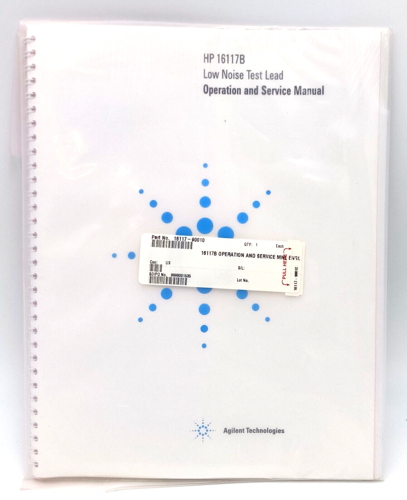 Agilent Technologies HP 16117B Low Noise Test Lead Operation &amp; Service M... - $24.99