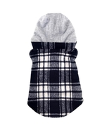 Flannel Black and White Plaid Sweatshirt Hoodie with Removable Hood Size... - $649.56 MXN