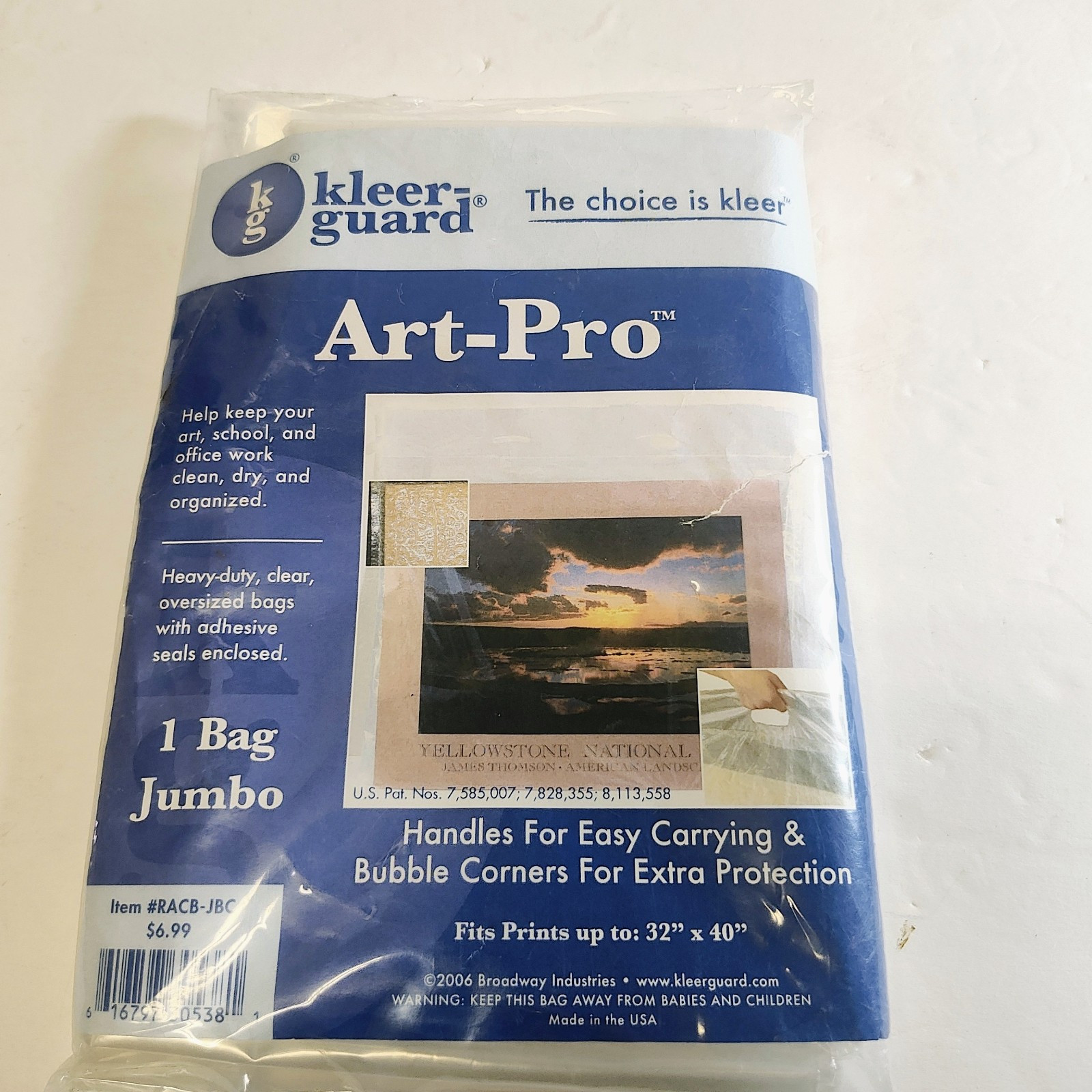 Kleer-Guard Art-Pro HEAVY DUTY JUMBO bag with HANDLES for art, drawings,... - $6.79