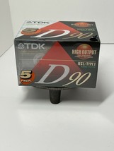 Tdk - D90 High Output Blank Cassette Tapes - 5 Pack NEW/SEALED Nos Mixtape - £9.02 GBP