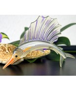 Vintage Sailfish Brooch Pin Thermoset Lucite Fish Figural Book Piece - £40.14 GBP