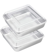 8 Inch Square Cake Pan with Lid,  Non-Stick Stainless Steel Rectangle Br... - $43.61 CAD