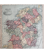 1917 Ireland Map Atlas Of The World Europe WW1 Era United Kingdom DWUU1B - $247.19 MXN