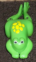 bath toy plastic wind up swimming frog green yellow  - £17.58 GBP