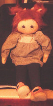 Vintage Kids Doll Hand Madehand made button sholders and Reddish brown  ... - £22.00 GBP