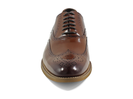 Mens Dunbar Stacy Adams Shoes Antiqued Leather Cognac Lace Up Wingtip 25064-221 image 7