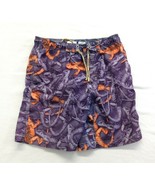 Body Glove  Size 10/12 Lined Draw String Reptilian Purple Orange Board S... - $7.92