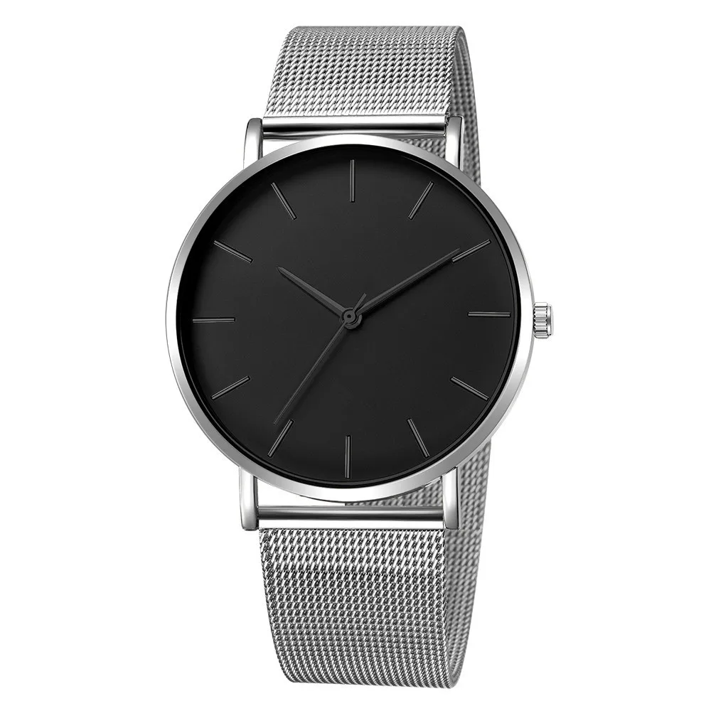Gold Minimalist Men Fashion Ultra Thin Watches Business Simple Stainless... - $16.58