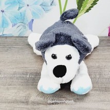 Animal Adventure Husky Dog Plush 9&quot; Gray White Blue Hearts On Feet  2017 - £11.71 GBP