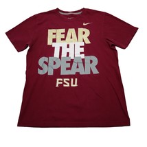 Nike Shirt Mens M Red Regular Fit Crwe Neck Short Sleeve Fear the Spear Tee - £14.91 GBP