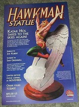 2001 Hawkman Joe Kubert DC Direct statue 17x11 inch DC Comics promo POSTER 1:JLA - £19.95 GBP