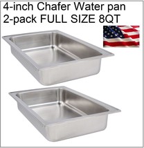 FULL Size CHAFER PAN 2 PACK CATERING HOTEL CHAFING DISH 8QT PANS 4 inch ... - £59.22 GBP