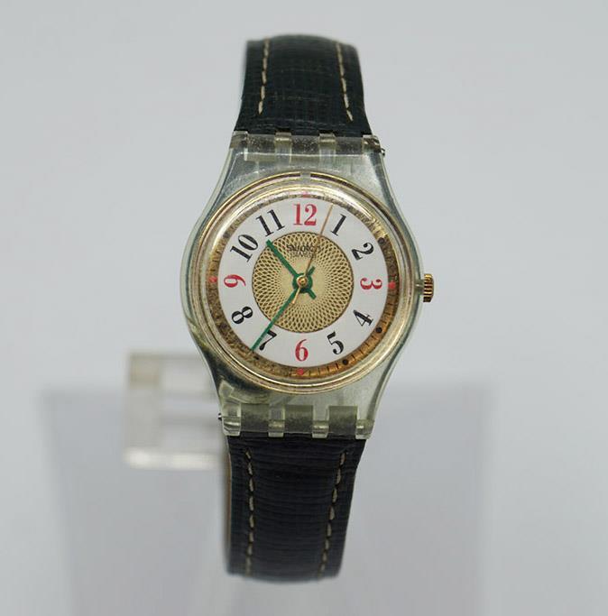 Primary image for Swatch Watch Madeleine Ladies 1995 Leather Strap LG113