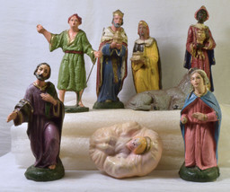 #0324 - 8 piece 3 1/2&quot; Nativity may be Fontanini  - $25.00