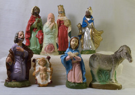#0337 - 8 piece Plaster Nativity - Fontanini Italy  - $45.00