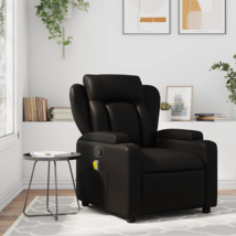 Relax and Unwind with the Massage Recliner Chair in Black Faux Leather - £258.41 GBP