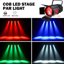 200W COB Par RGBW 4in1 Fresnel Wash Spotlight Zoom Stage Light WITH Barn... - $248.48