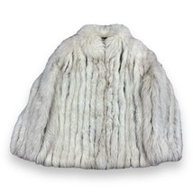 Vintage Scandinavian Blue Fox Fur Jacket Lined Women’s Size Large Rhombe... - £116.09 GBP