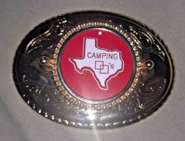 TEXAS Camping Belt Buckle!!! Says Made in USA - $23.36