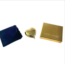 Estee Lauder Gold Heart True Blue Compact Rhinestones Lucidity Transpare... - $64.99