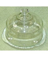 VINTAGE GLASS DOME COVERED CHEESE DISH CLEAR GLASS TEXTURED FOOTED BASE ... - £23.53 GBP