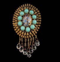 Victorian Brooch Antique Turquoise Brooch - victorian speckled egg  turquoise Pi - £128.87 GBP