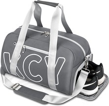 Sports Gym Bag w/ Wet Pocket &amp; Shoes Compartment for Women &amp; Men 40L Gray KCY - £28.98 GBP