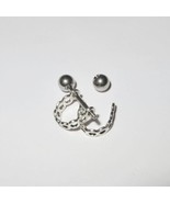 Pierced Nipple Bar Jewelry Charm Adaptors Pair Silvertone Under The Hoode - $19.06 CAD